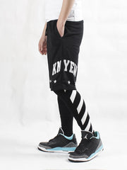 White Stripe Printed Hiphop Legging