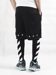 White Stripe Printed Hiphop Legging